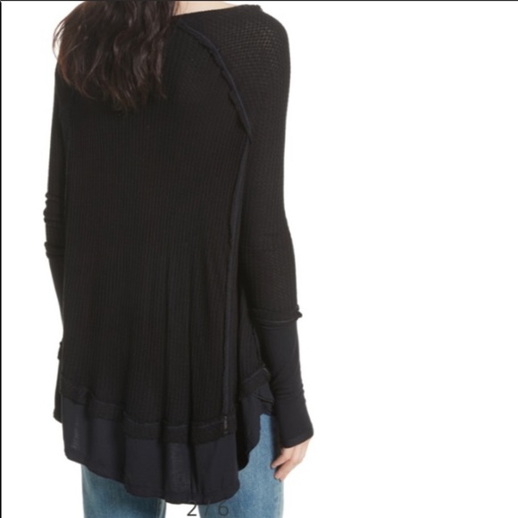 NWT Free People Laguna Black Thermal Top S - Picture 2 of 7